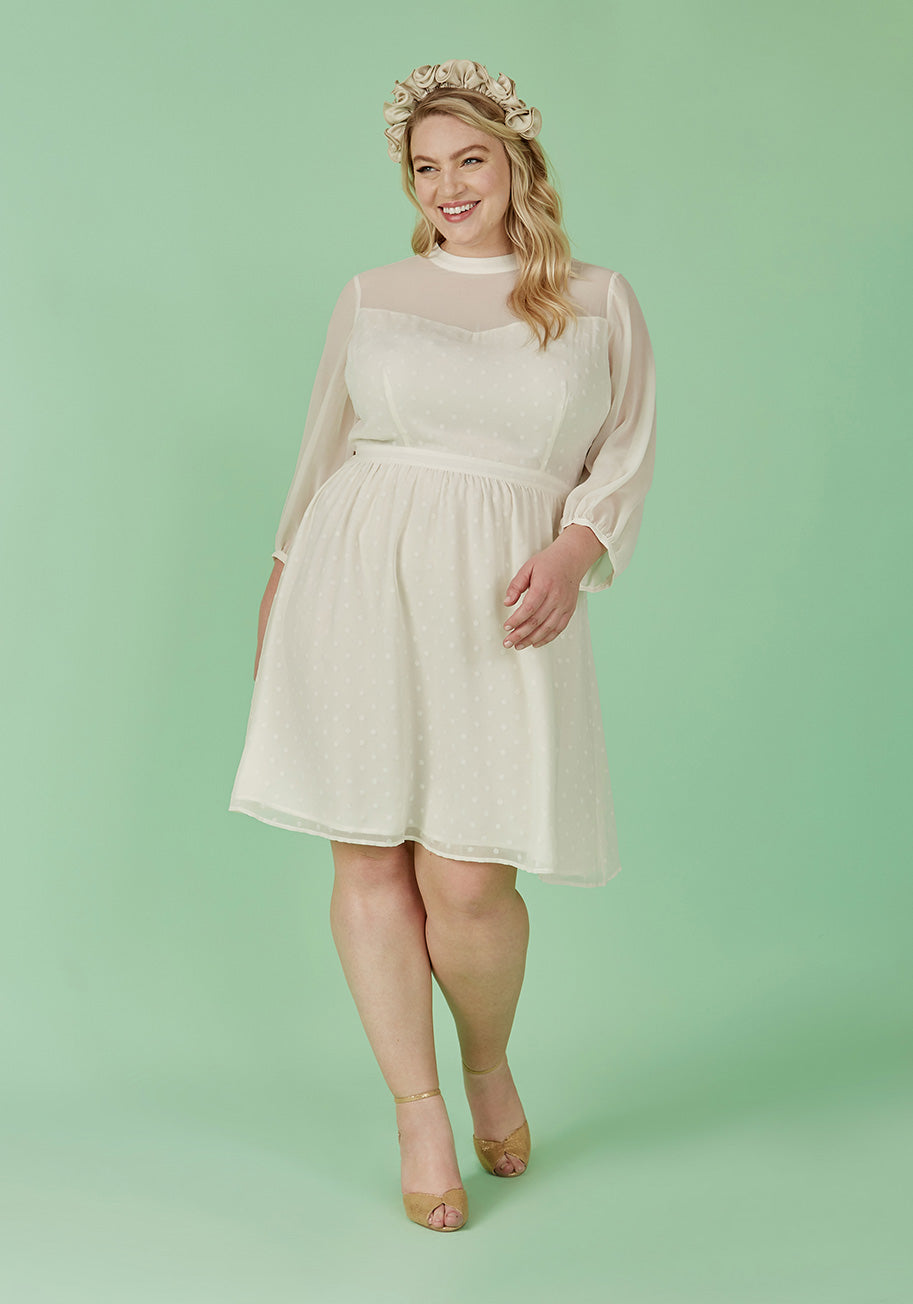 Sheerly Blessed In Bliss Fit and Flare Dress