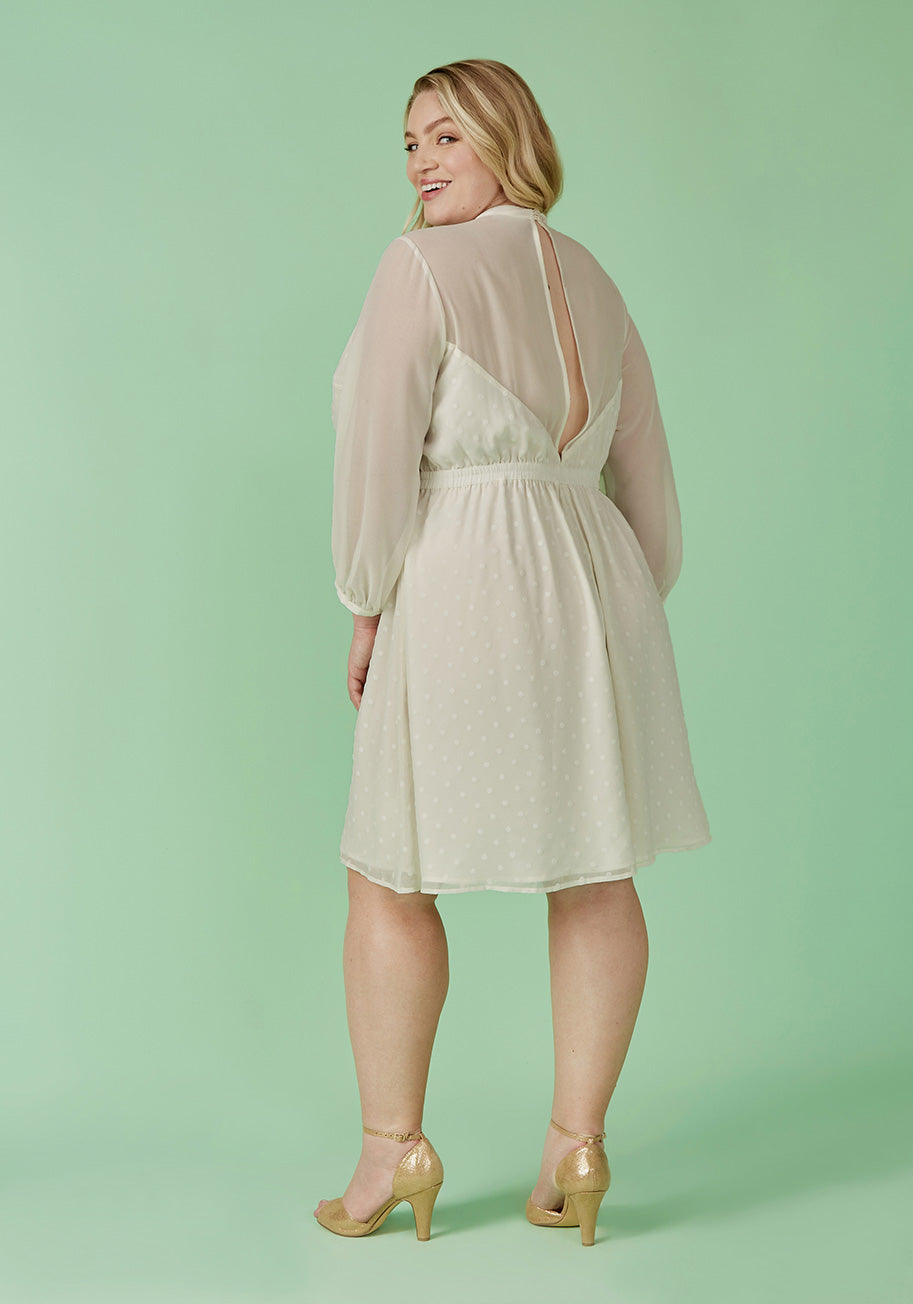 Sheerly Blessed In Bliss Fit and Flare Dress
